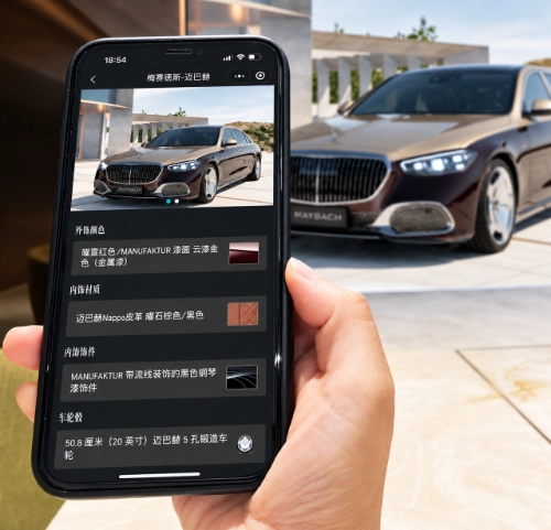 A user operating a responsive 3D car configurator application on a smartphone.